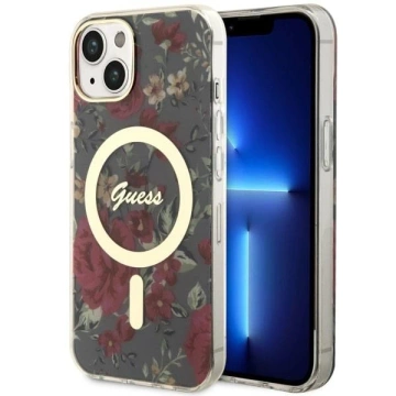 Etui Guess GUHMP14SHCFWSA do iPhone 14 6.1" hardcase Flower MagSafe