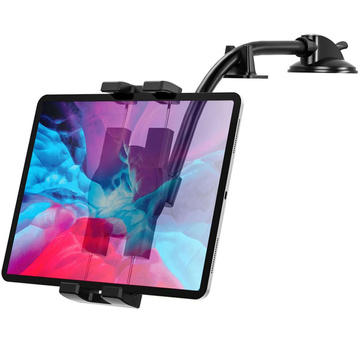 Alogy car holder for tablet phone dashboard windshield for car with long arm 4-13" black
