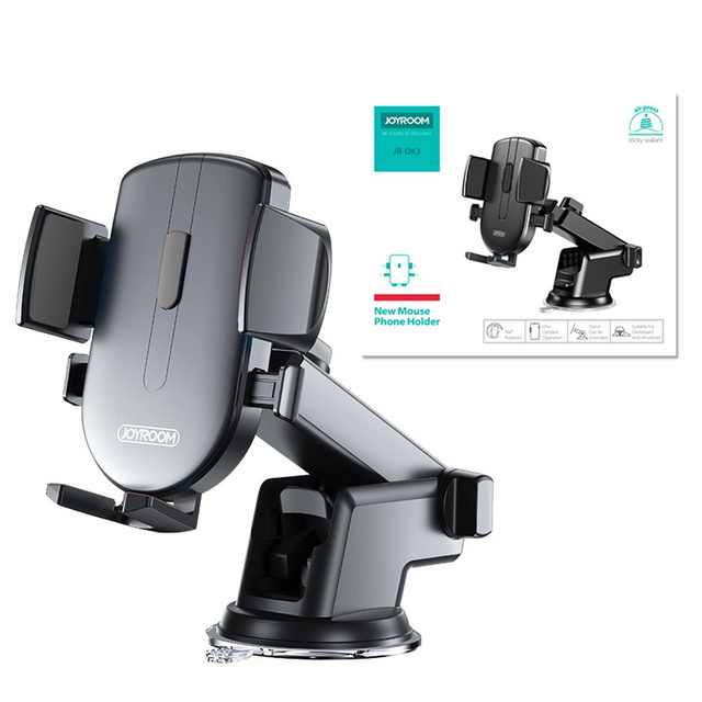 Universal Joyroom JR-OK3 telescopic phone holder for the phone on the windshield board Black