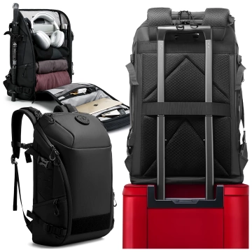 Водонепроникний рюкзак Bange для ноутбука 15.6", city traveler, 45х30х16 см, для роботи, літака, чоловічий, жіночий, з USB портом Чорний