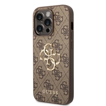 Etui Guess GUHCP15X4GMGBR pro iPhone 15 Pro Max 6,7" brązowý/hnědý pevný obal 4G Big Metal Logo