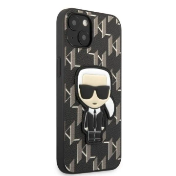 Ochranné puzdro na telefón Karl Lagerfeld KLHCP13SPMNIKBK pre Apple iPhone 13 Mini 5,4" pevné puzdro čierne/čierne Monogram Ikonik Patch