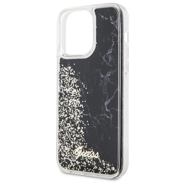 Pevné puzdro Etui Guess GUHCP14XLCSGSGK na iPhone 14 Pro Max 6,7" Liquid Glitter Marble