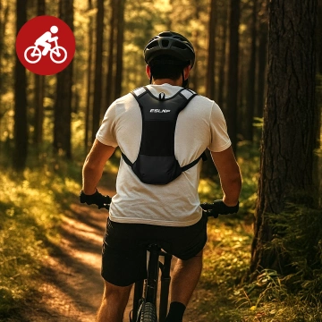 Cyklistický batoh na záda s 2litrovou vodní nádrží pro cyklisty, cyklistiku, běh, černý