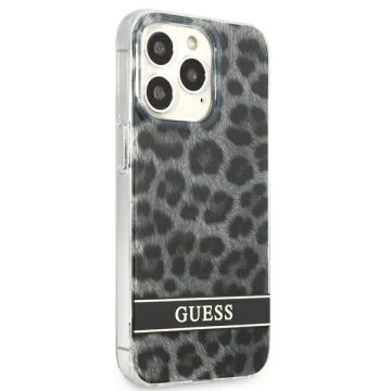Guess GUHCP13LHSLEOK iPhone 13 Pro / 13 6,1" szary/šedé pevné pouzdro Leopard