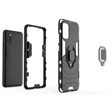 Ring Armor armored hybrid case cover with magnetic holder for Samsung Galaxy A03s (166.5) black