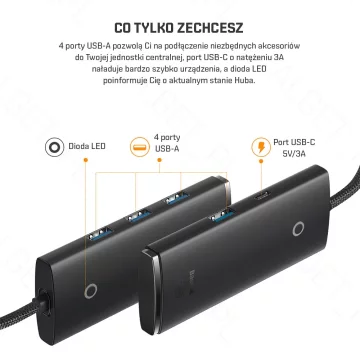 BASEUS Adapter HUB USB-C auf 4x USB-A 100cm