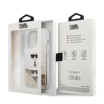 Etui Karl Lagerfeld KLHCP13XKICGLD для iPhone 13 Pro Max 6,7" жорсткий чохол Liquid Glitter Karl