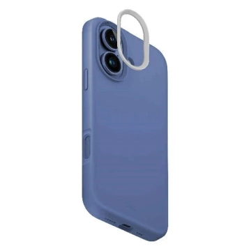 Etui UNIQ Lino Hue do iPhone 16 MagClick Niebieskie Silikonowe