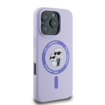 Etui Karl Lagerfeld Silicone KC Heads Ring MagSafe do iPhone 16 Pro Max Purple