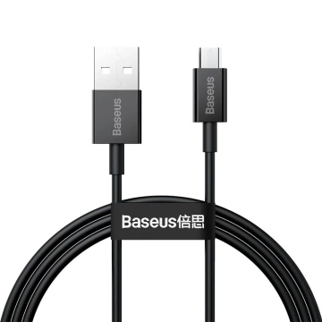 Baseus Superior kabel przewód USB - micro USB do szybkiego ładowania 2A 1m czarny (CAMYS-01)