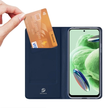 Puzdro Dux Ducis Skin Pro pre Xiaomi Redmi Note 12 Pro / Poco X5 Pro 5G Cover Flip Card Wallet Stand Blue
