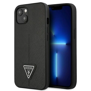 Etui Guess GUHCP14MPSATLK do Apple iPhone 14 Plus 6,7" černý/černý pevný obal SaffianoTriangle Logo
