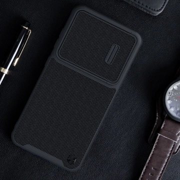 Броньований чохол Nillkin Textured S Case для Samsung Galaxy S23 з кришкою камери чорний