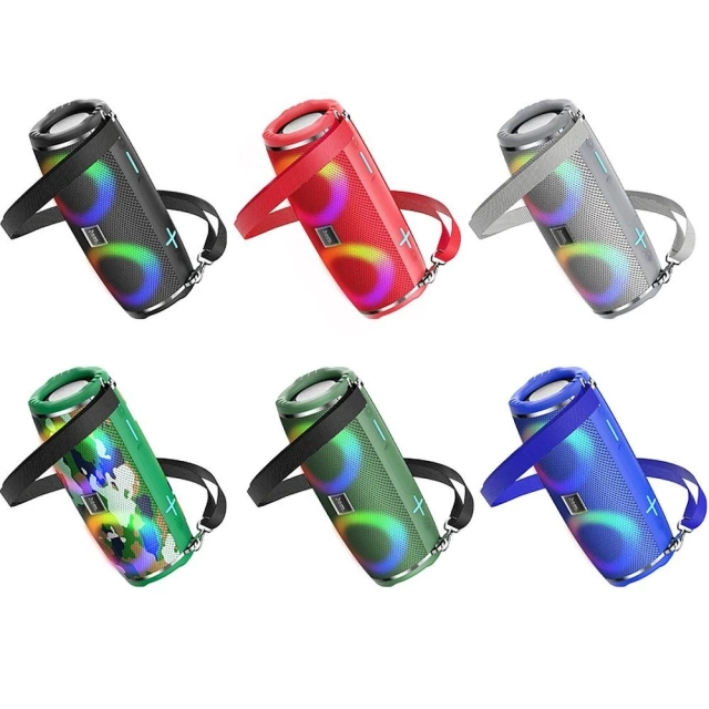 HOCO Bluetooth-Lautsprecher HC12 Sport Schwarz Tragbar RGB LED 1200 mAh 2×5W