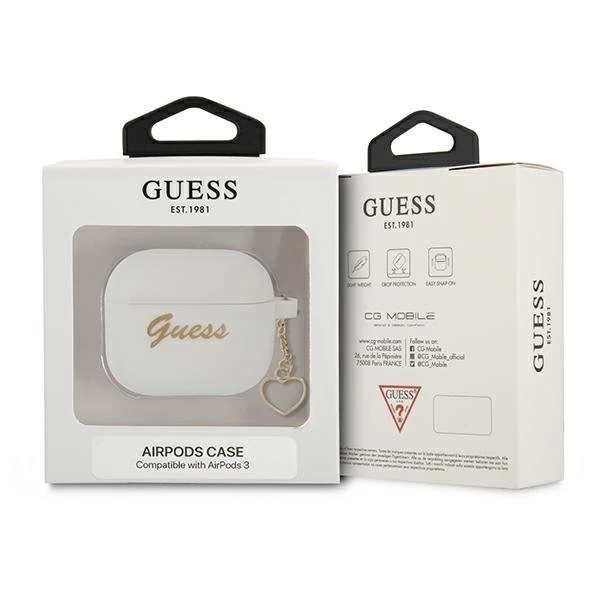 Guess GUA3LSCHSH AirPods 3 Cover biały/white Silicone Charm Collection