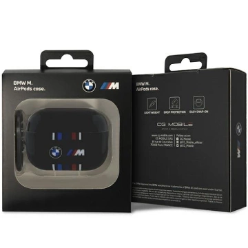 Case BMW BMAP222SWTK für AirPods Pro 2 Gen Cover Schwarz/Schwarz Mehrere farbige Linien