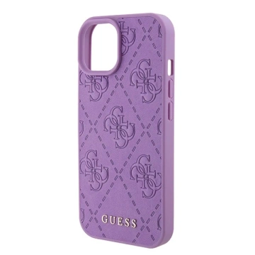 Etui Guess GUHCP15SP4EPMU pre iPhone 15 6,1" fioletovy/svetlofialove pevne puzdro Leather 4G Lisované