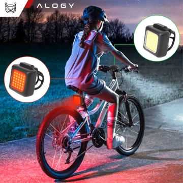 Světlo na kolo pro jízdní kolo, sada 2 světel, přední a zadní, COB, USB, Alogy Bike Light