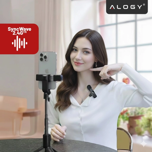 2x Alogy Lightning bezdrôtový klopový mikrofón pre Apple iPhone iPad Malé mikrofóny Sada dvoch mikrofónov