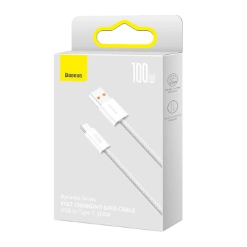 Кабель Baseus Dynamic Series USB - USB-C, 100 Вт, 2 м (білий)