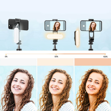 Selfie Stick Stativ L15 Stativ L15 Držák telefonu s LED lampou Bluetooth dálkovým ovládáním černý