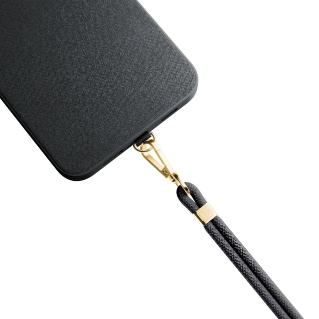 Universal smartphone lanyard 3mk EasyClip Elite Black (Gold)