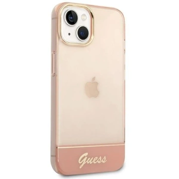Guess GUHCP14MHGCOP Hülle für Apple iPhone 14 Plus 6.7" pink/pink Hardcase Durchscheinend