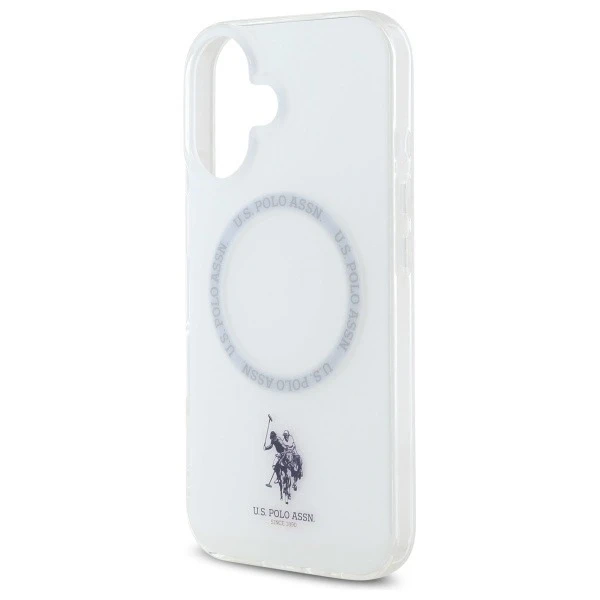 US Polo USHMP16SHOCLDPW iPhone 16 6,1" bílá/bílá IML Ring MagSafe