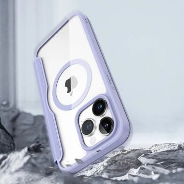 Dux Ducis Skin X Pro Case pre Apple iPhone 15 Pro Max magnetický MagSafe kryt s flipom – fialový