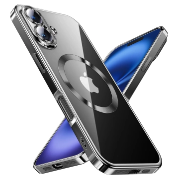 Чохол MagSafe для Apple iPhone 16 Alogy Glamour Luxury Ring накладка чорно-прозора