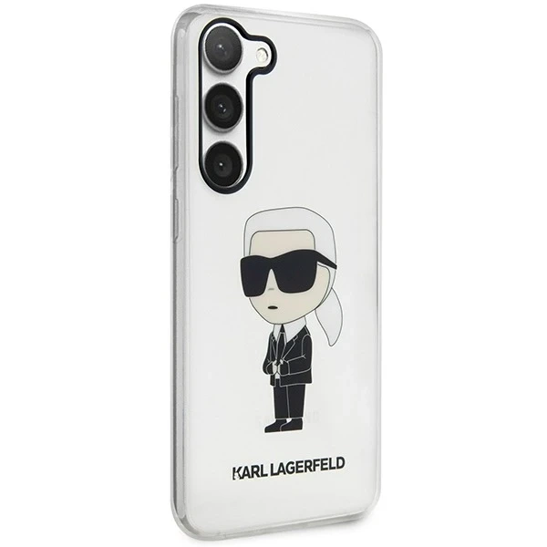 Ochranné puzdro na telefón Karl Lagerfeld KLHCS23MHNIKTCT pre Samsung Galaxy S23 Plus S916 priehľadné pevné puzdro Ikonik Karl Lagerfeld