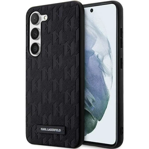 Karl Lagerfeld KLHCS23MSAKLHPK do Samsung Galaxy S23 S916 pevné pouzdro černé/černé Saffiano Mono Metal Logo