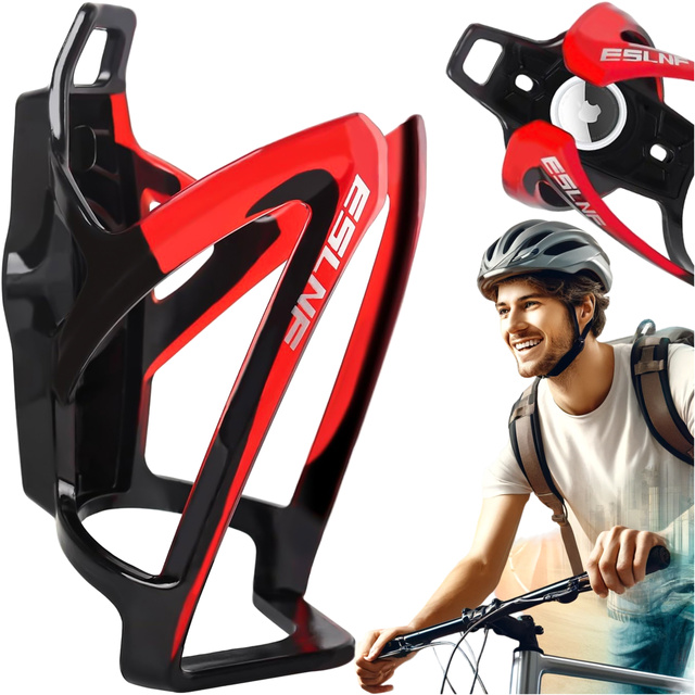 Koš na láhev na vodu, pití, láhev na vodu, držák na kolo, univerzální držák na láhev s vodou, s prostorem pro Airtag, černá a červená