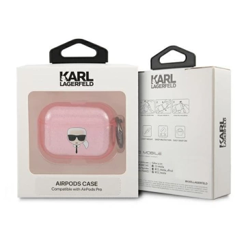 Karl Lagerfeld KLAPUKHGP AirPods Pro cover pink/pink Glitter Karl`s Head
