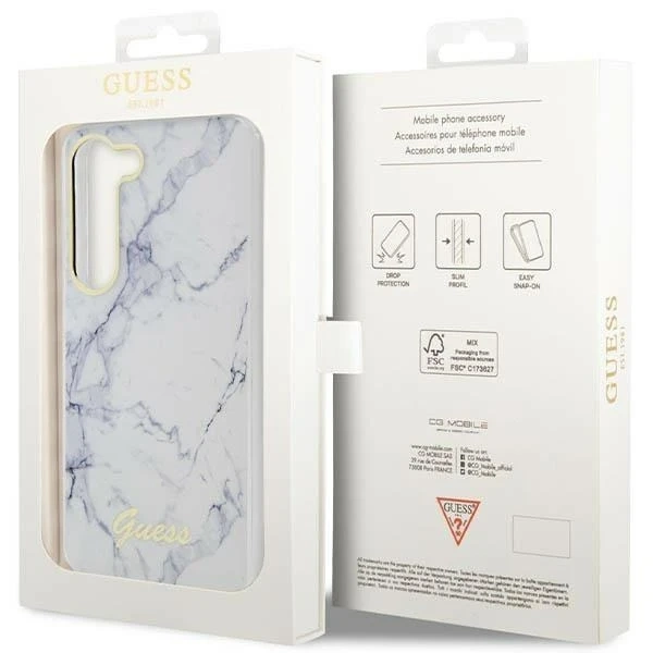 Guess GUHCS23MPCUMAH case for Samsung Galaxy S23 Plus S916 white/white hardcase Marble