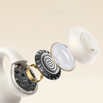 Słuchawki Baseus Bass 15 Clip OWS + Kabel USB-C 30cm Białe