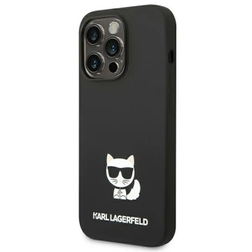 Karl Lagerfeld KLHCP14LSLCTBK protective phone case for Apple iPhone 14 Pro 6.1" hardcase black/black Silicone Choupette Body