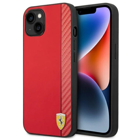 Phone case Ferrari FEHCP14MAXRE for Apple iPhone 14 Plus 6.7" red/red hardcase Carbon