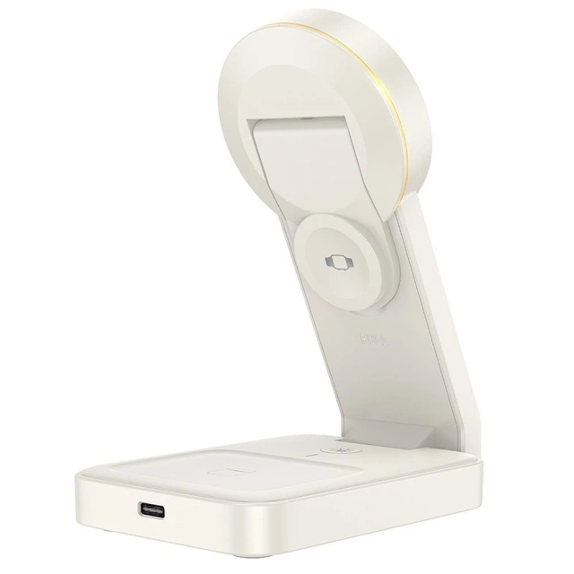 Бездротовий зарядний пристрій HOCO 3-в-1 MagSafe, сумісний з Wireless Charger, 15 Вт, CQ3, білий