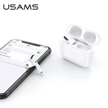Bluetooth 5.0 slúchadlá USAMS TWS Emall Series bezdrôtové bielo/biele BHUYM01 (US-YM001)