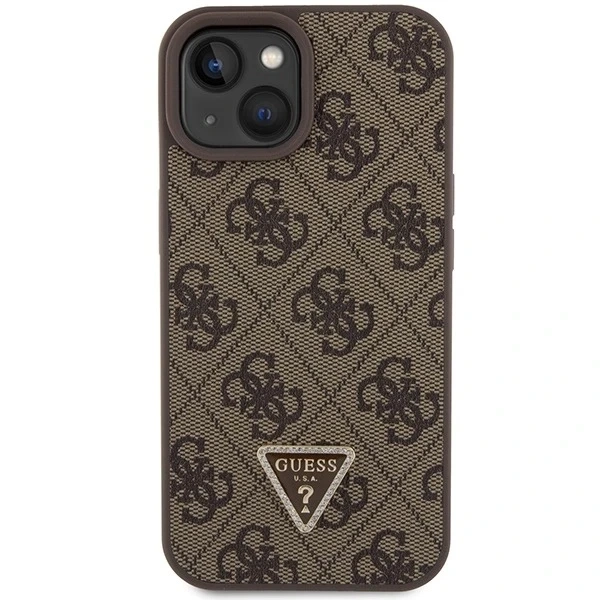Etui Guess GUHCP15MP4TDSCPW na iPhone 15 Plus 6,7" pevné puzdro Crossbody 4G kovové logo hnedé/brązowy
