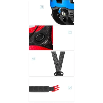 Detská cyklistická prilba s odnímateľným šiltom Rockbros TT-32SOBL-M veľkosť M - čierna a oranžová