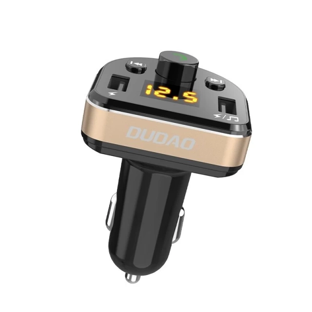 Dudao FM Transmitter Bluetooth nabíjačka do auta MP3 3.1 A 2x USB čierna (R2Pro čierna)