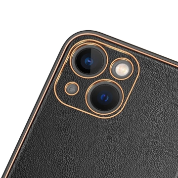 Dux Ducis Yolo case iPhone 14 Plus elegant cover з екологічної шкіри чорного кольору