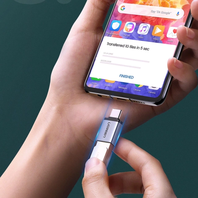 Adapter Ugreen US270 USB-C do USB-A 3.0 OTG ze smyczą 5Gb/s Szary