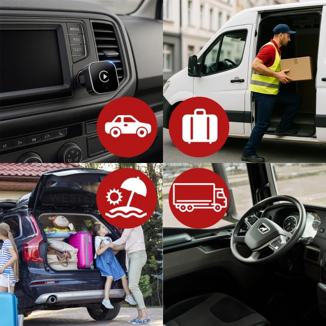 Adapter Bezprzewodowy Apple CarPlay i Android Auto do Auta, Plug & Play z Portem USB-A + Przejściówka USB-C, Szybkie Połączenie i Stabilna Transmisja, Alogy AutoConnect™