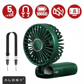 Ventilátor Ventilátor Ručný ventilátor Bezdrôtový stolný prenosný počítač Alogy s držiakom telefónu USB-C námornícka modrá