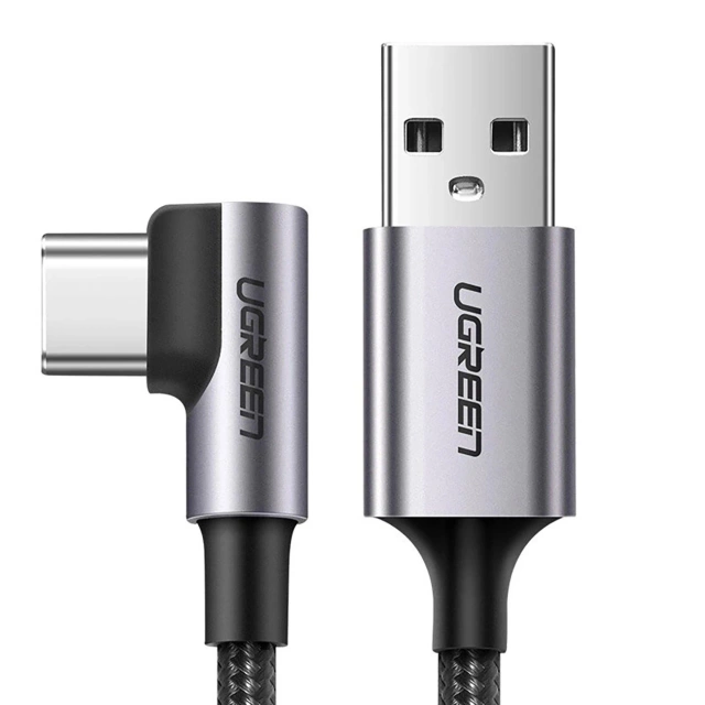 Kabel USB-A – USB-C 3A 3m Ugreen US284 70255 Kątowy Szary