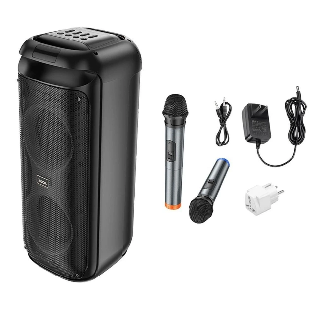 HOCO HA13 Pro karaoke set 60W, RGB LED, 2× TWS mikrofóny, BT 5.4
